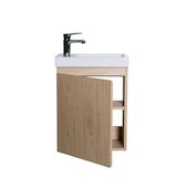 thumbnail of Meuble lave-mains LISA décor chêne + robinet noir