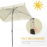 thumbnail of Ombrellone Rettangolare Da Giardino Parasole Balcone Inclinazione Regolabile Anti UV Impermeabile Per Mare Spiaggia Piscina Terrazzo 198x125 Cm Beige