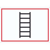 thumbnail of Schild Anleiterstelle tragbare Leiter Symbol A5 Rückseite selbstklebend