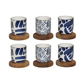 thumbnail of Coffret de 6 tasses et sous-tasses Milos 10 cl -  Bleu Rond Grès Table Passion 7.50x7.50 cm