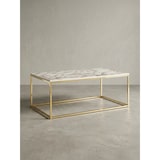 thumbnail of Couchtisch 100x60x40 cm mit Marmor Optik Weiß / Gold, Wohnzimmertisch mit Metall-Gestell, Sofatisch Eckig Tisch Wohnzimmer,