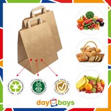 thumbnail of DayBays 1000 Stk. Papiertüten 26+20x28 cm Braun mit Flachhenkel