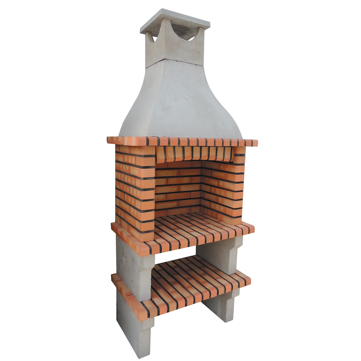 BBQ PETRA I - Barbacoa simple, construido con ladrillo y cemento refractario - 91x57x240cm