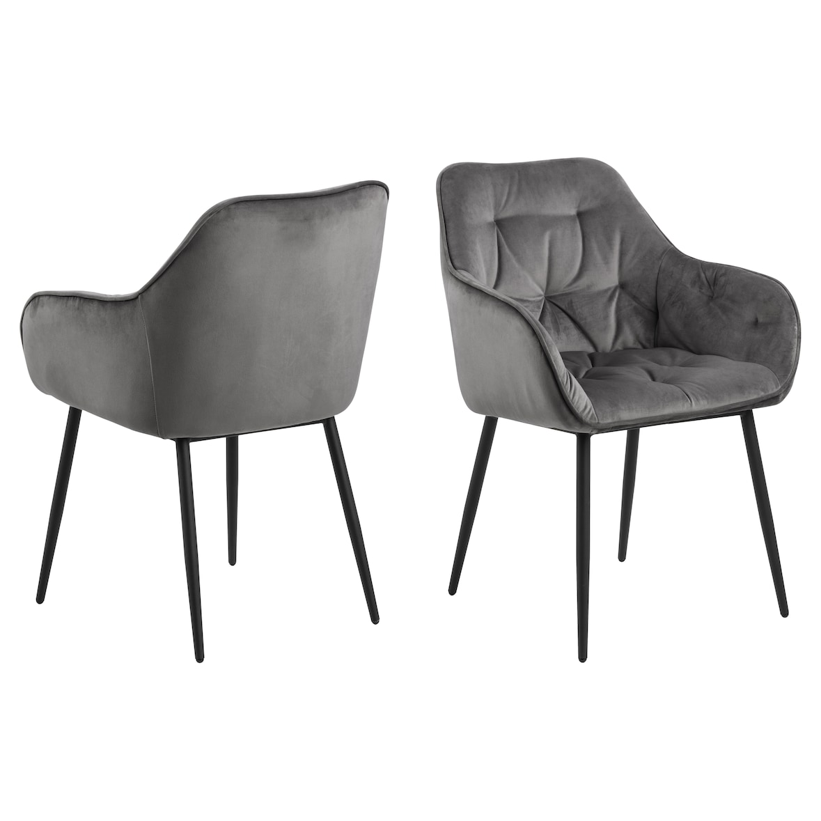 Bruks Esszimmerstuhl mit Armlehne grau.