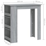 thumbnail of vidaXL Bartisch mit Regal Grau Sonoma 102x50x103,5cm Holzwerkstoff