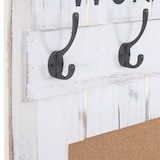 thumbnail of Appendiabiti da parete HWC-C89 con bacheca, pannello appendiabiti, look shabby vintage, 8 ganci 91x60cm ~ bianco, shabby