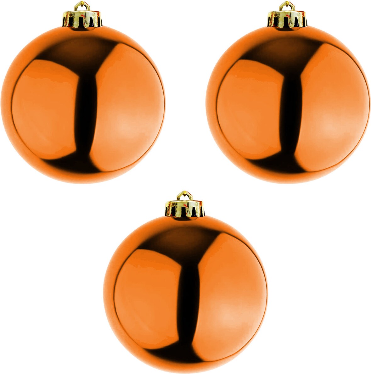 3 Stück XXL Weihnachtsbaumkugeln Christbaumkugeln Orange Ø 20cm