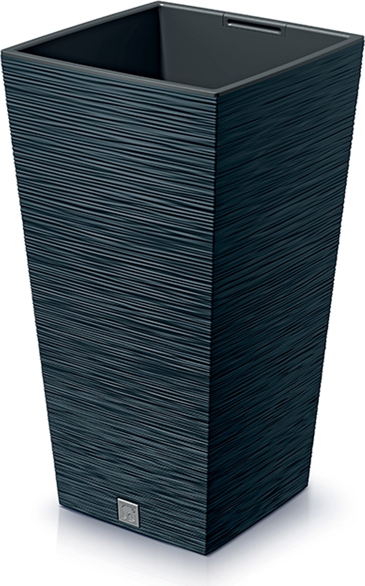 Prosperplast - Anthrazitfarbener Blumentopf mit Reservoir, FURU-Kollektion - 26,5 x 26,5 x 50 cm, 11 L Fassungsvermögen