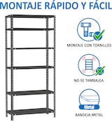 thumbnail of SimonRack Estantería Metálica con tornillos 2000x900x400 mm, 6 Alturas, 100 kg de Punto Flexión, Antracita - Comfort
