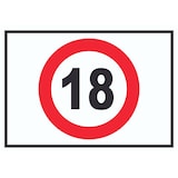 thumbnail of Zutritt ab 18 Jahre Symbol Schild A6 (105x148mm)
