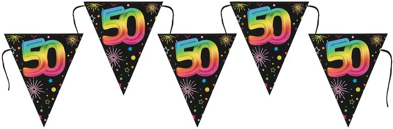 Wimpelkette 50. Geburtstag bunt 3 m