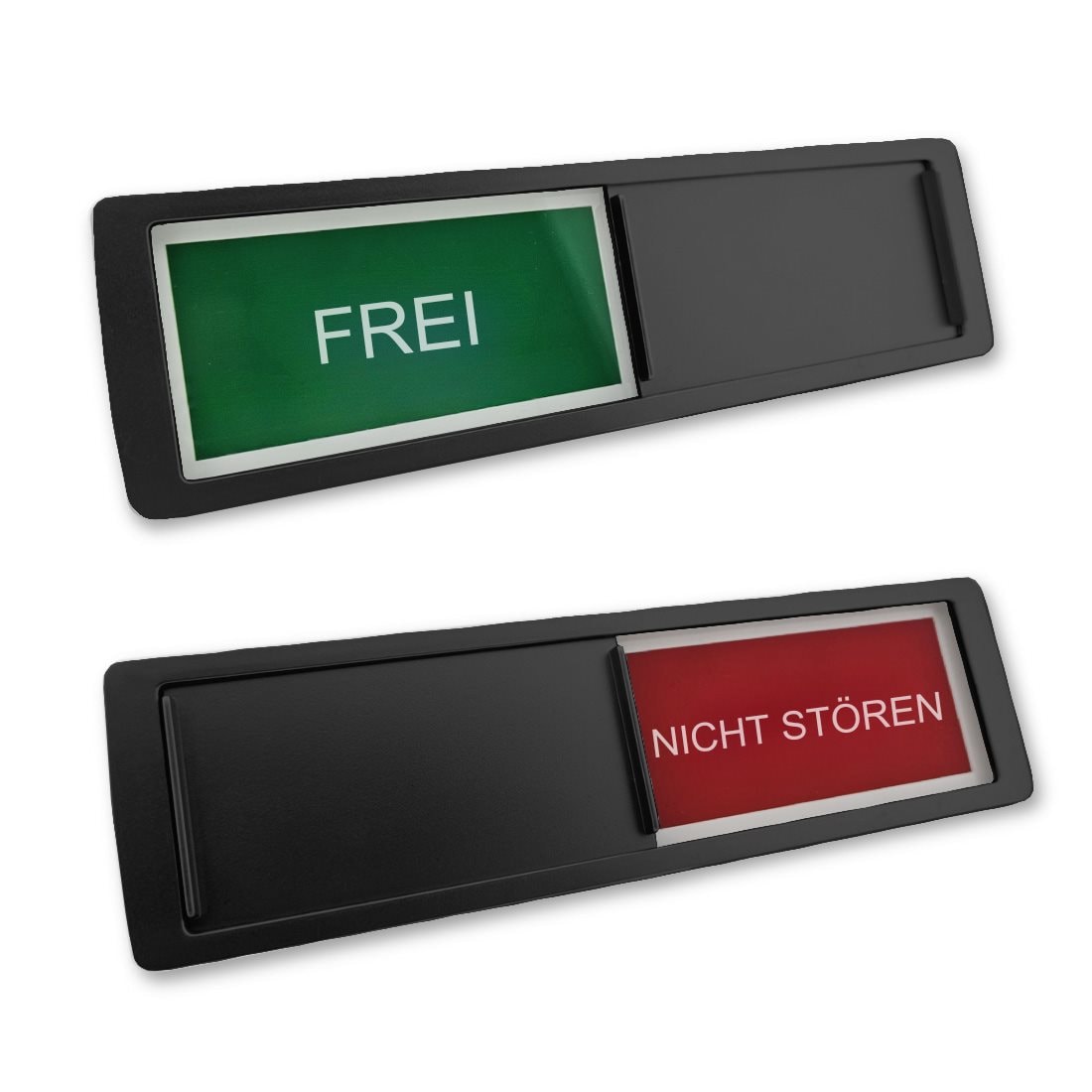 CombiCraft Schiebeschild "Frei-Nicht Stören - 5 Stück - in einem schwarzen Kunststoffschiebeprofil ca. 178x50mm - 5 Stück