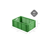 thumbnail of PROREGAL 4x Eurobehälter Obst- und Gemüsekasten | HxBxT 22x40x60cm | 43 Liter | Grün | Obst-Gemüsekiste, Obstkorb, Transportbox