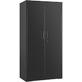 thumbnail of Aktenschrank aus Stahl 180 x 80 x 40 cm, 5 Ebenen, Mehrzweckschrank,  aus Pulverbeschichteter Stahl, Werkzeugschrank, verstellbare Ablagen, schwarz