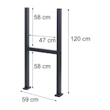 thumbnail of Standfuß für Paketkasten HWC-K41, Befestigungsständer Briefkasten Paketkastenständer, verzinkter Stahl ~ anthrazit