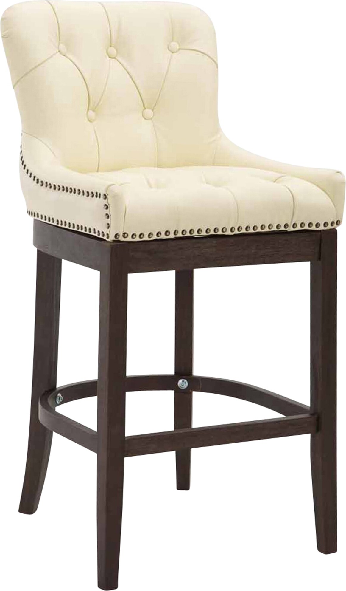 CHEFGASTRO Barhocker CORSICA Echtleder, Antik HxBxT 109x55x57cm Echtleder Creme Barstuhl