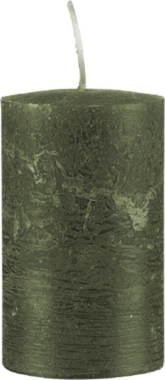 durchgefärbte Rustic Kerzen Oliv 100 x Ø 50 mm, 1 Stück