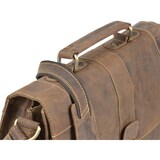 thumbnail of Greenburry Aktentasche Leder 2 Fächer Lehrertasche Schultasche Vintage braun antik 38x30cm Tragegriff und Schultergurt