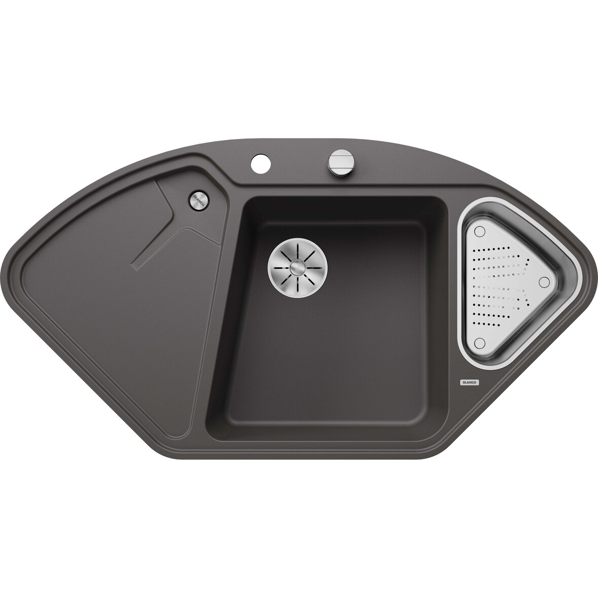 BLANCODELTA II-F Einbauspüle SILGRANIT felsgrau ab 80 cm Excenter