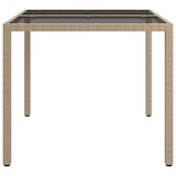 thumbnail of vidaXL Gartentisch Beige 90x90x75 cm Poly-Rattan