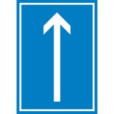 thumbnail of Richtungspfeil hoch Schild hochkant weiss blau Pfeil A3 Rückseite selbstklebend