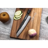 thumbnail of Couteau Sayuto Sequoia San Mai modèle chef 21cm brute de forge