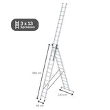 thumbnail of PROREGAL Mehrzweckleiter 3-teilig mit nivello®-Traverse 3x13 Sprossen
