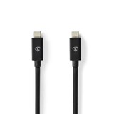 thumbnail of Nedis USB-Kabel - USB 4.0 Gen 3x2 - USB-C Stecker - USB-C Stecker - 240 W - 8K@60Hz - 40 Gbps - Vernickelt - 1.00 m - Rund - PVC - Schwarz - Label