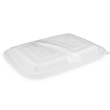 thumbnail of Kombi Menübox Mikrowellenschalen Schwarz 2-Fächer 500/600 ml mit klarem Domedeckel aus PP / 400 Stk.