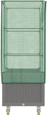 thumbnail of vidaXL Hochbeet mit Aufsatz und Rollen Rattan-Optik 80x50x182 cm