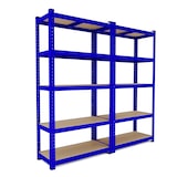 thumbnail of 2 Scaffali In Metallo E MDF Scaffale Ad Alta Portata Fino a 875 kg Con 5 Ripiani Regolabili Per Garage Officina Cantina Magazzino 180x90x40cm (Blu)