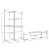 thumbnail of Meubels voor woonkamer, TV-Meubel, Lowboard, 320x35x186cm, Voor tv's tot 80", Elektrische haard, Moderne stijl, Cement _ 96_6