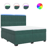 thumbnail of vidaXL Boxspringbett mit Matratze Dunkelgrün 200x200 cm Samt