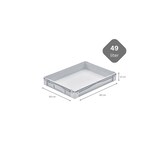 thumbnail of PROREGAL 2x Euro-Norm Großbehälter | HxBxT 12x60x80cm | 49 Liter | Glatter Boden | Grau  | Eurobehälter, Transportbox, Transportbehälter