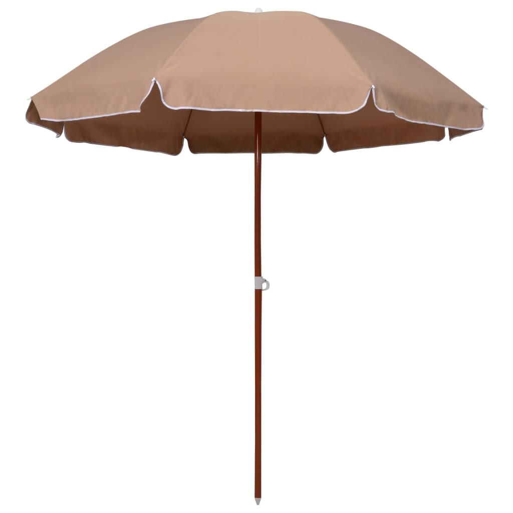 Helloshop26 - Sonnenschirm für den Außenbereich mit Stahlstange 240 cm taupe 02_0008102