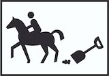 thumbnail of Bitte abäppeln Symbol Schild Pferde Reitplatz A5 Rückseite selbstklebend