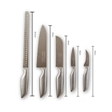 thumbnail of Juego de cuchillos de cocina monoblock en acero inoxidable - Holstein, 5 cuchillos de cocina profesionales (19 cm, 20 cm, 25 cm, 33 cm y 39,5 cm)