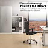 thumbnail of bümö office Kleiderschrank Holz abschließbar mit Spiegel, Büroschrank 80 cm breit in grau - Flur Schrank als Garderobe für Jacken, Taschen & Co. im