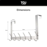 thumbnail of TOJ Living Deurkapstok – 12 haken – 43 cm – RVS – Mat zwart – Over-de-deur