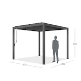 thumbnail of CRO Pergola bioclimatica quadrata in alluminio con lamelle orientabili manualmente - color antracite - misure: 300x300 h. 250 cm