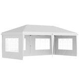 thumbnail of Outsunny carpa plegable 6x3 m con 4 laterales desmontables cenador de jardín con 4 ventanas visibles y bolsa de transporte para patio terraza blanco