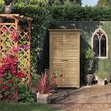 thumbnail of Outsunny Armadio Porta Attrezzi da Giardino  3 Ripiani Legno