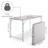 thumbnail of Klapptisch, 3-fach höhenverstellbar, klappbar, Falttisch 120 x 60 cm, Weiß, Raburg Lukas