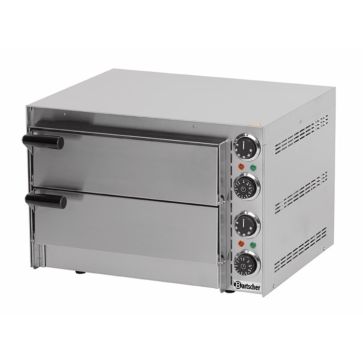Pizzaoven | Elektrisch | Mini | 1x2 Ø35cm | 2 Kamers | 2.7kW | Bodem van Hittebestendige Steen | 545x500x380(h)mm