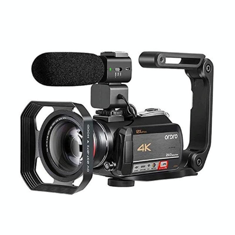 Caméscope Numérique 4K HD Vision Nocturne Zoom Optique 12X WiFi Avec Microphone YONIS