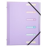 thumbnail of Exacompta 56170E 10x Fächermappe für A4 aus Polypropylen mit Gummizug, 3 Klappen und 6 Fächern, Chromaline Pastell - Farben sortiert