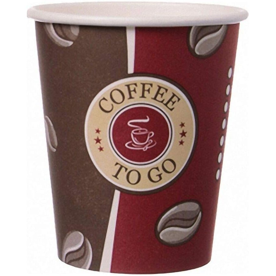 1000 Stk. Kaffeebecher Trinkbecher "Coffee to go", Pappe beschichtet, 8oz., 200 ml