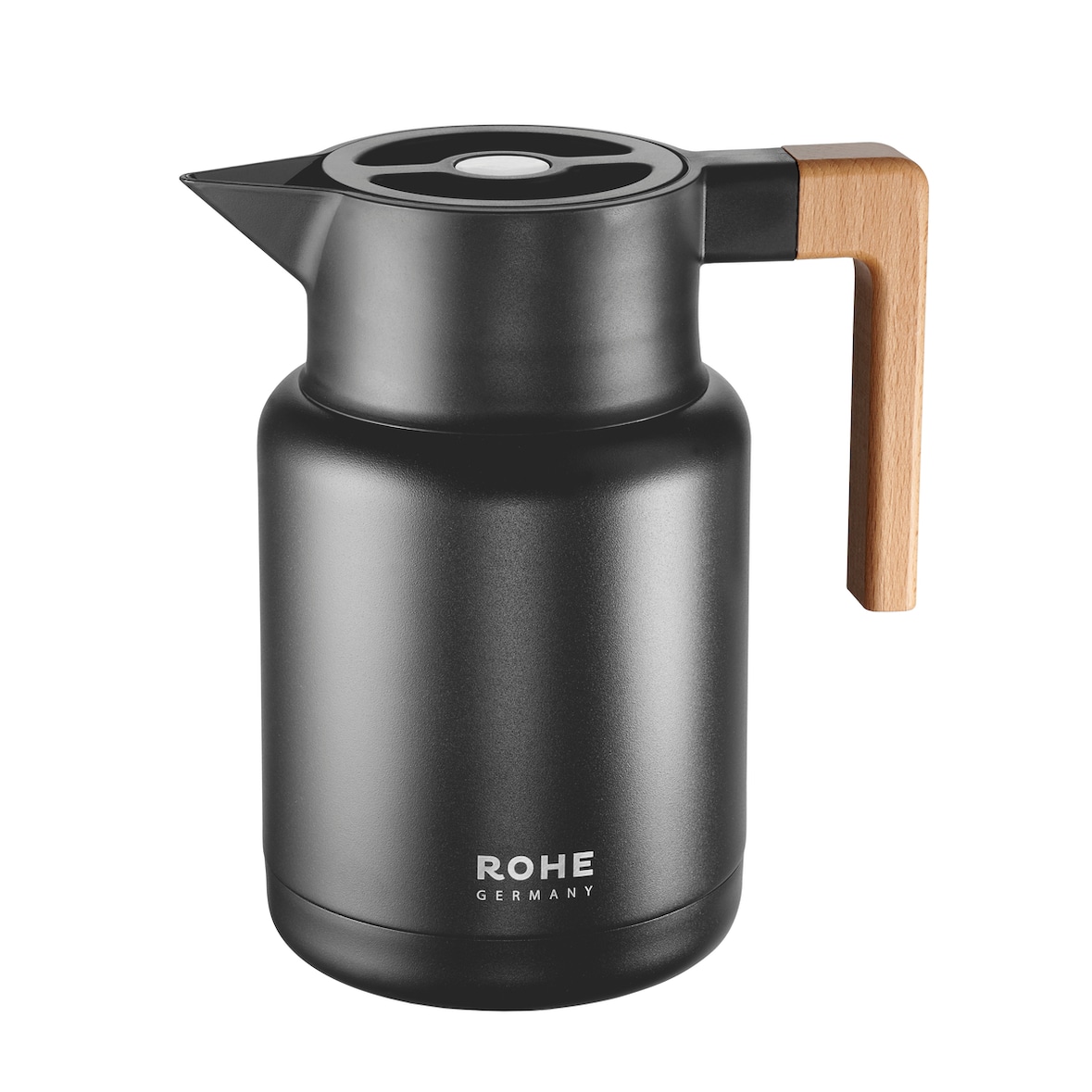 Rohe Germany Isolierkanne Isidor, schwarz, ca. 1.4 l, mit Holzgriff
