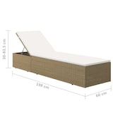 thumbnail of Lettino Prendisole In Polyrattan Marrone E Bianco Crema