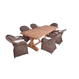 thumbnail of Garten-Sitzgruppe NOAH 7-tlg. - Teak, Dunkelbraun | Gartenmöbel-Set Gartengarnitur Garten-Essgruppe mit Stühlen und Esstisch